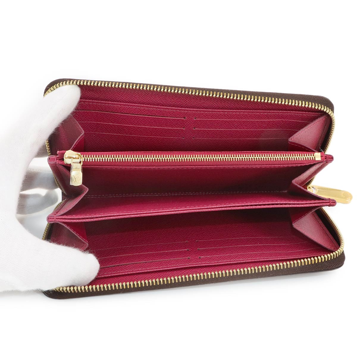 Monogram Zippy Wallet Long Brown Fuchsia M41895 Purse