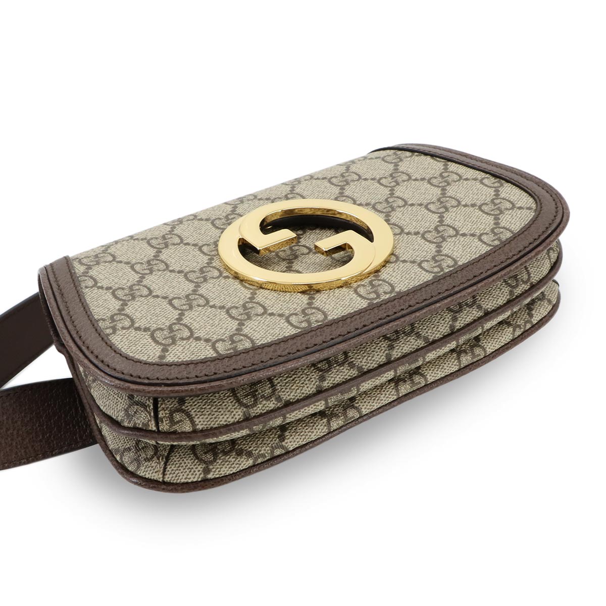Blondie GG Supreme Belt Bag Leather Beige Brown 703807 Purse