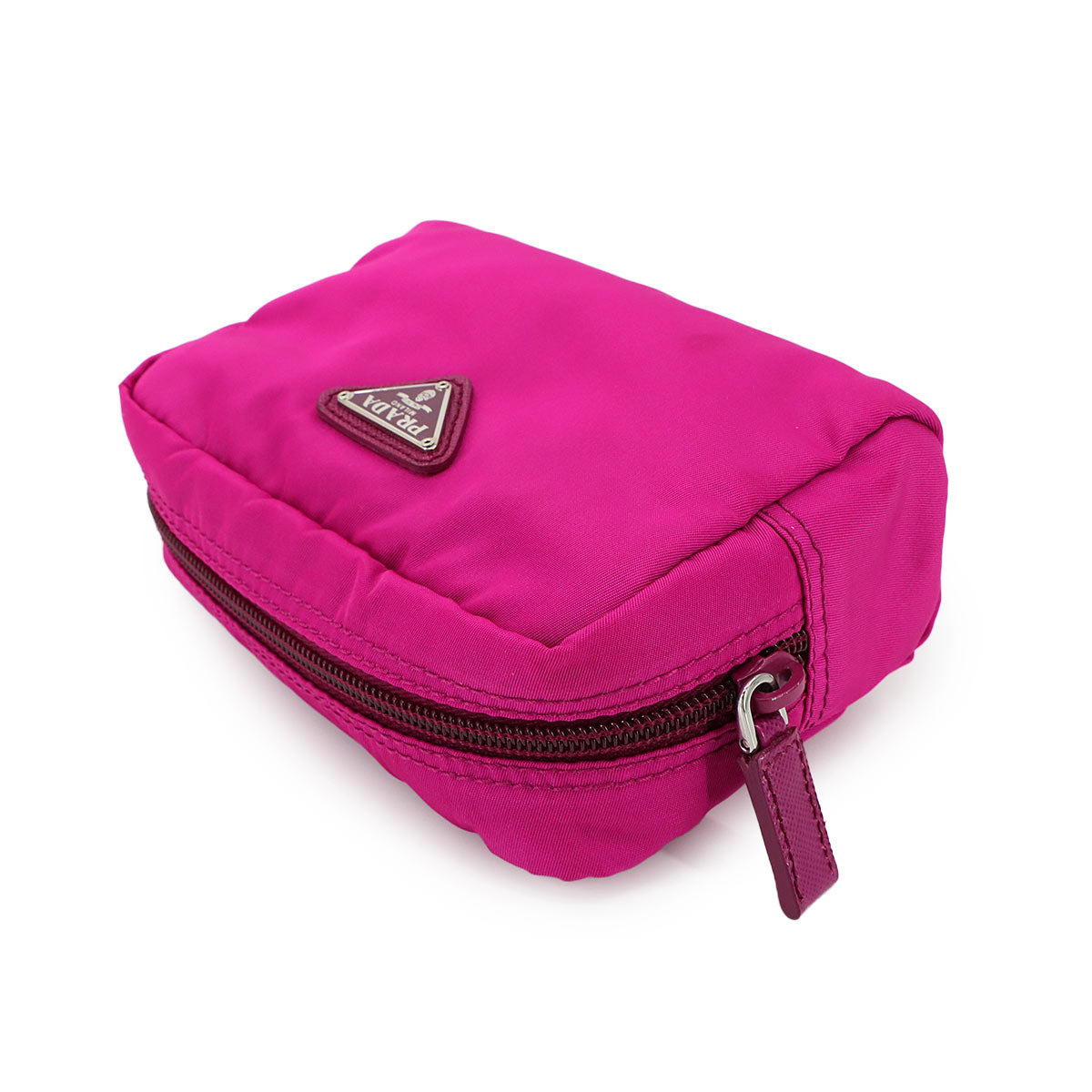 Pouch Nylon Saffiano Leather Pink