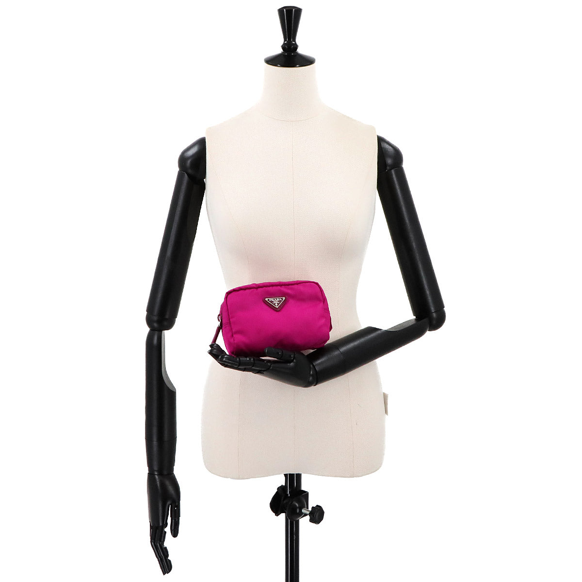 Pouch Nylon Saffiano Leather Pink