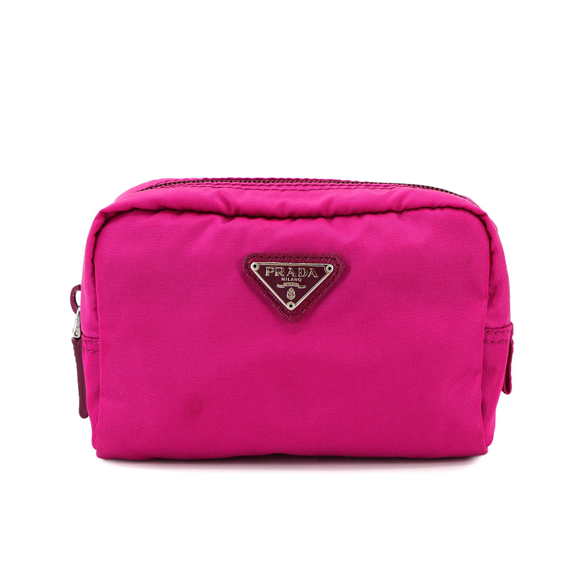 Pouch Nylon Saffiano Leather Pink