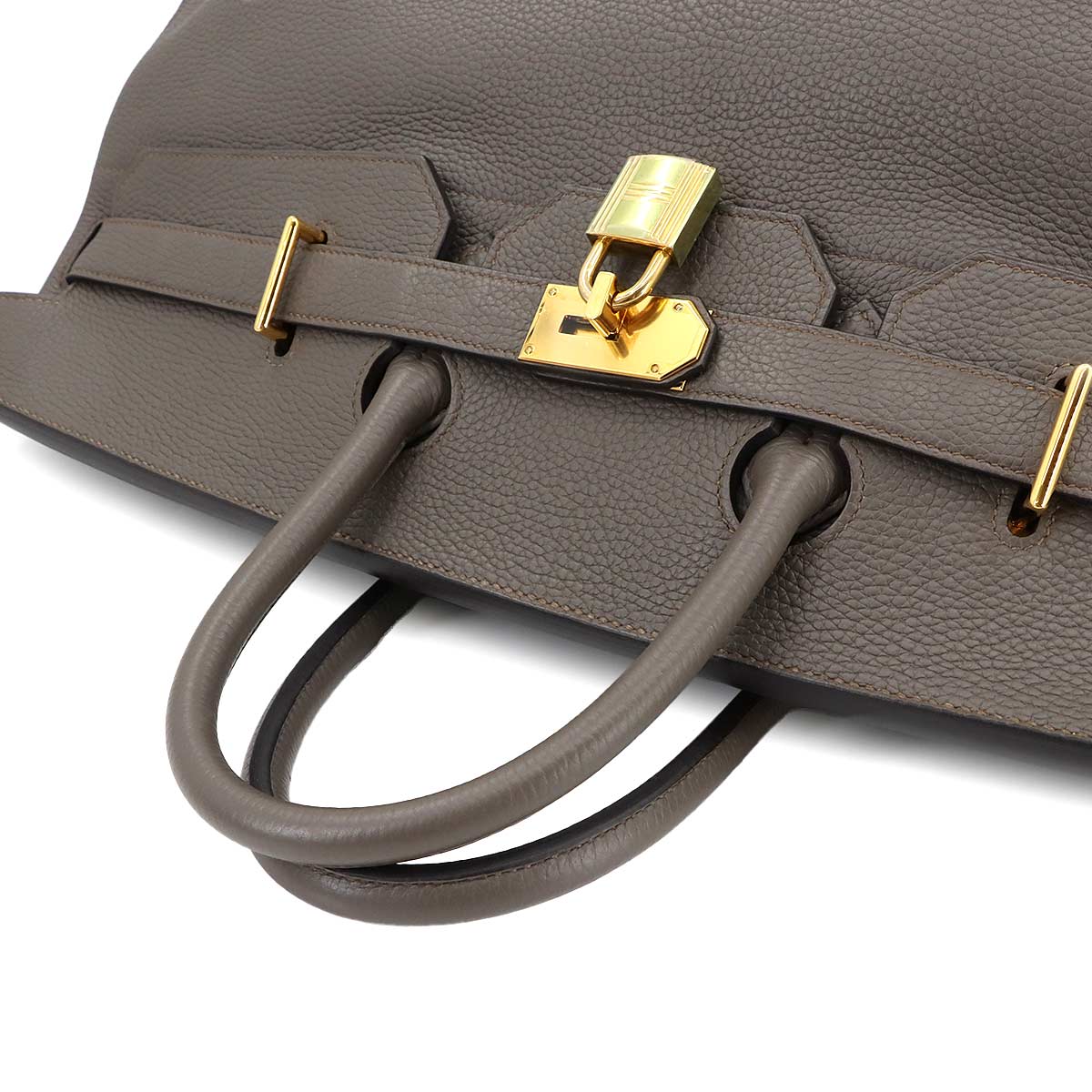 Haut a Courroies 55 SPO Personal Togo Etain Hand Bag Purse