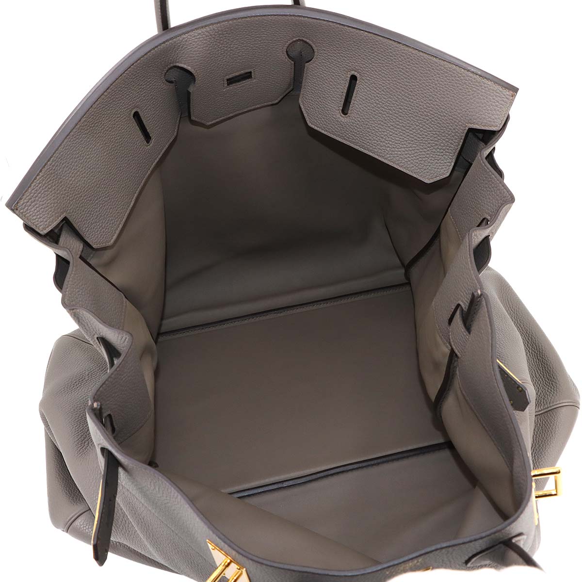 Haut a Courroies 55 SPO Personal Togo Etain Hand Bag Purse