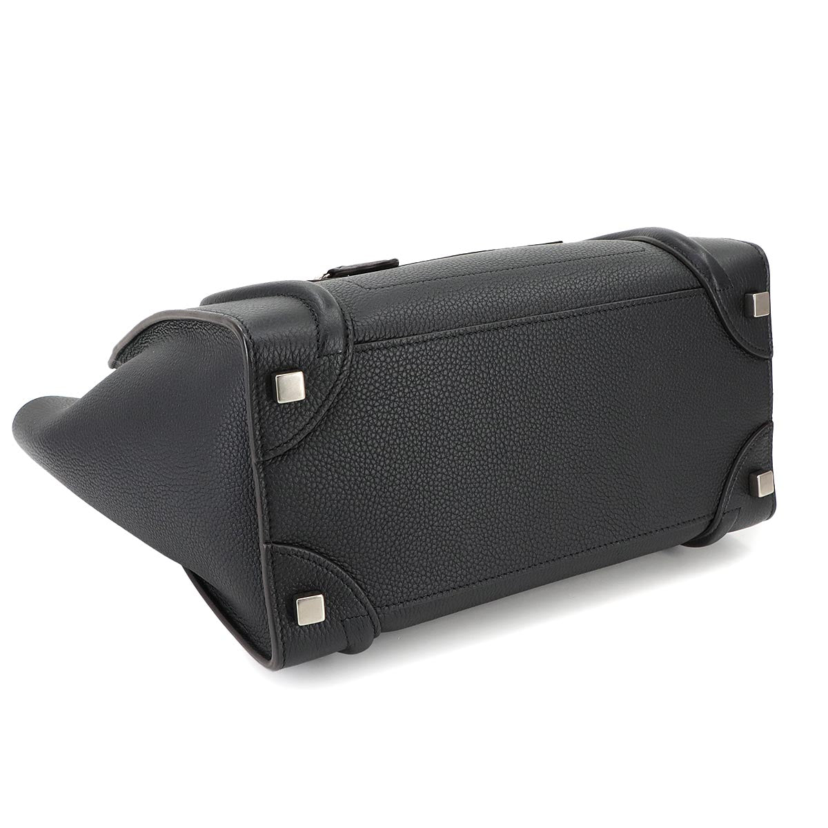 Luggage Micro Shopper Hand Bag Leather Black 167793 Purse