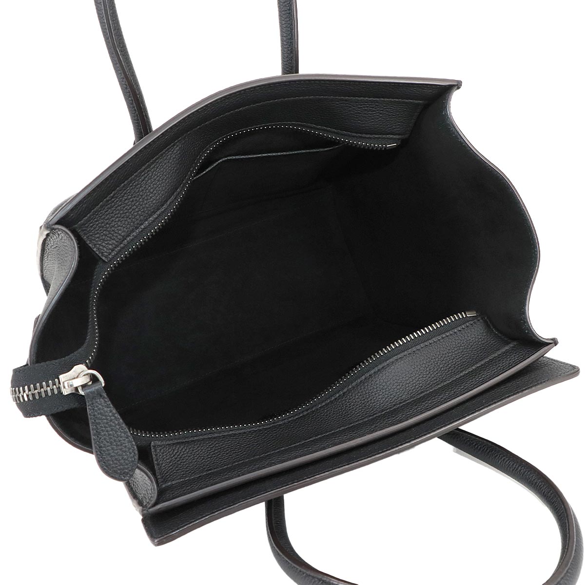 Luggage Micro Shopper Hand Bag Leather Black 167793 Purse