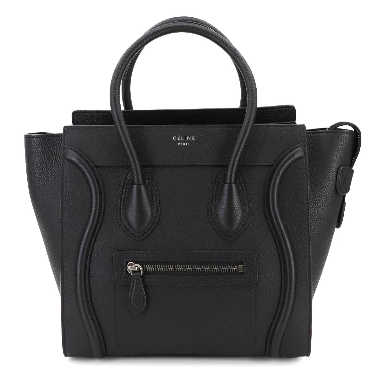 Luggage Micro Shopper Hand Bag Leather Black 167793 Purse