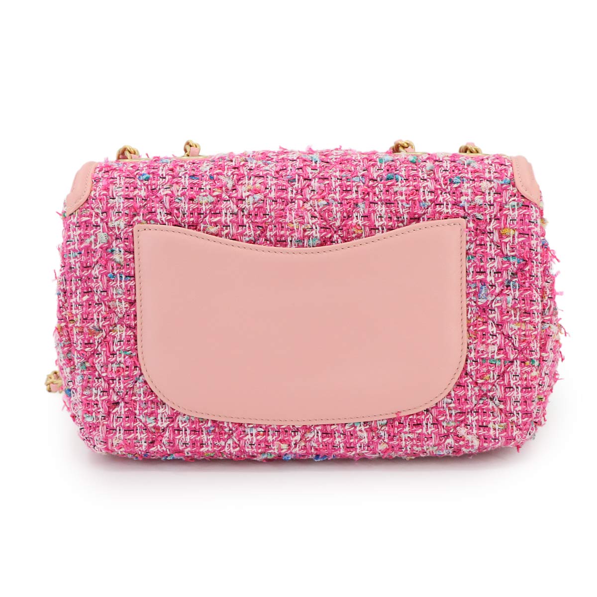 CC Filigree Chain Shoulder Bag Tweed Pink A93340 Purse