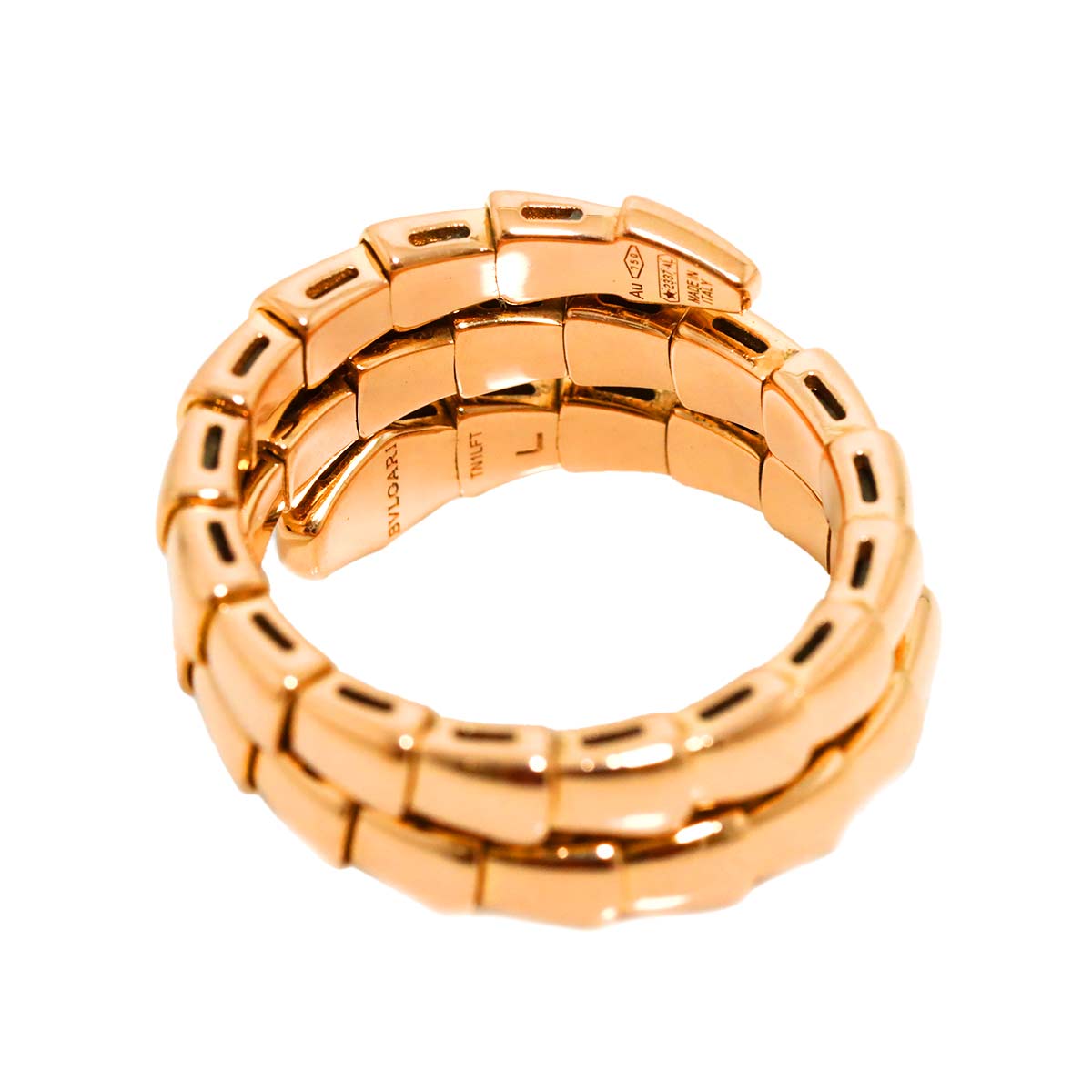 Serpenti Viper Diamond Ring 18K PG 750 sizeL 6.5-6.75(US)