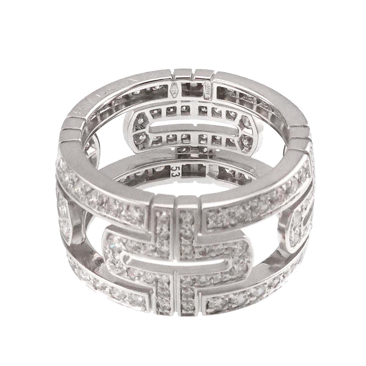 Parentesi Diamond Ring 18K White Gold 750 size53 6-6.25(US)