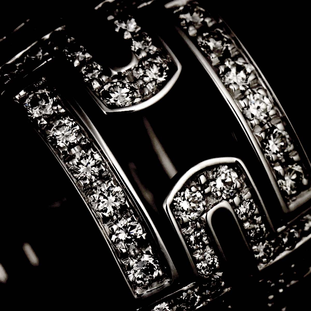 Parentesi Diamond Ring 18K White Gold 750 size53 6-6.25(US)