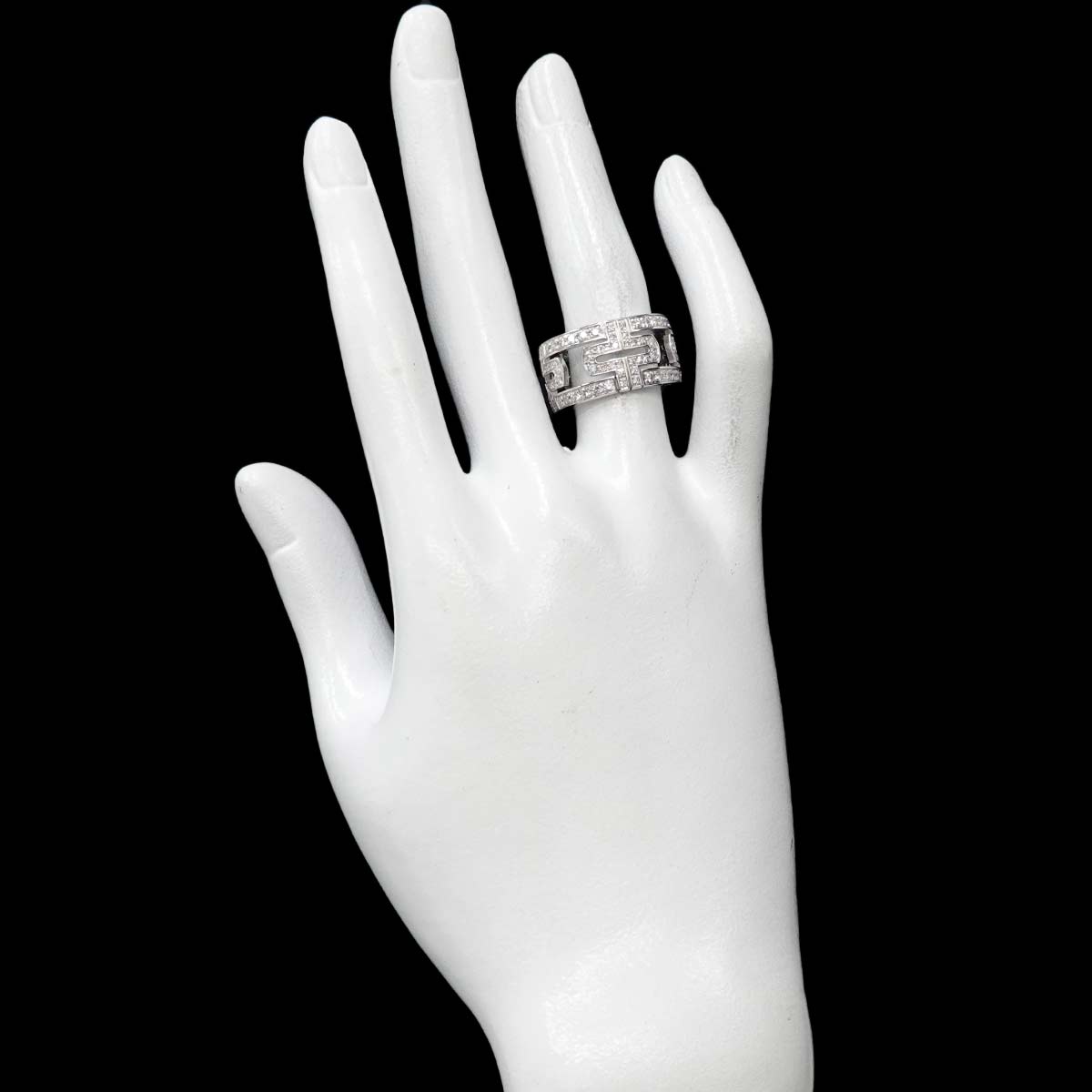 Parentesi Diamond Ring 18K White Gold 750 size53 6-6.25(US)