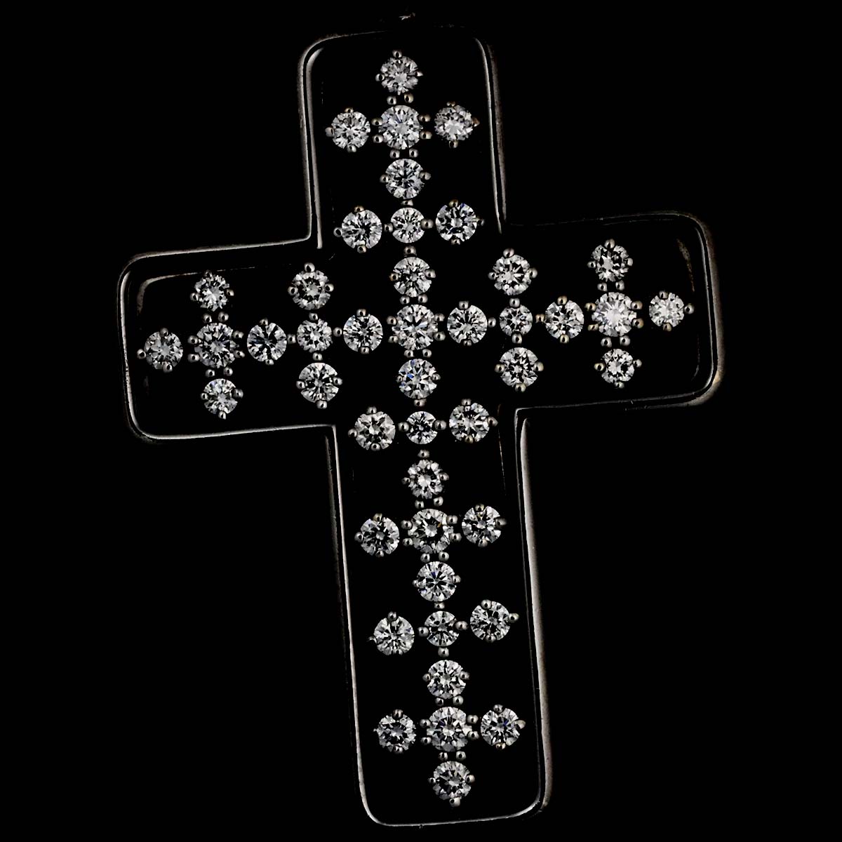 Belle Epoque Diamond Cross Necklace 18K WG 750