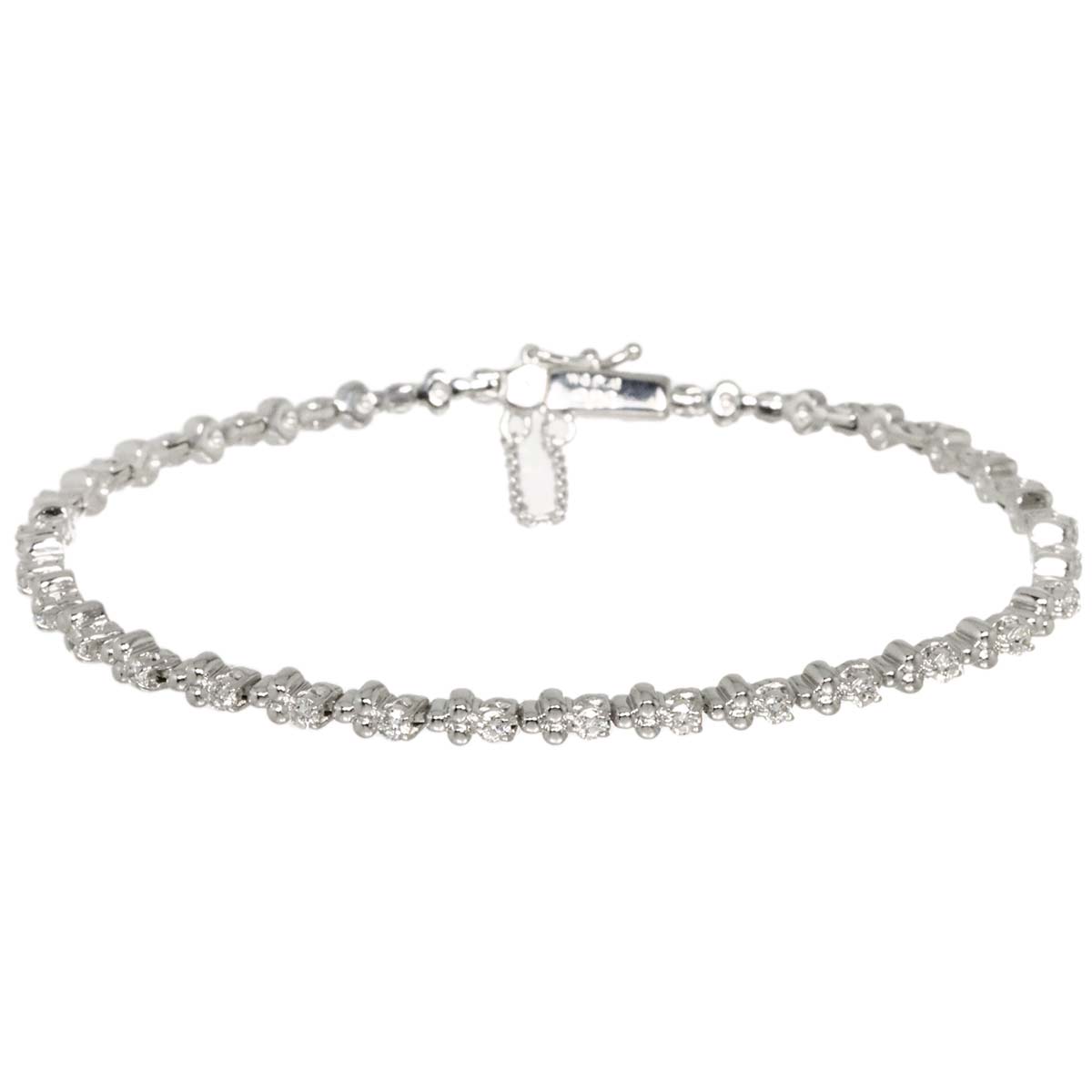 Diamond 0.90ct Bracelet 18K White Gold 750