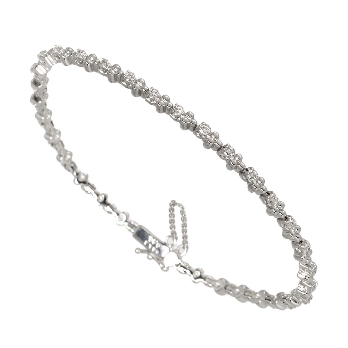 Diamond 0.90ct Bracelet 18K White Gold 750