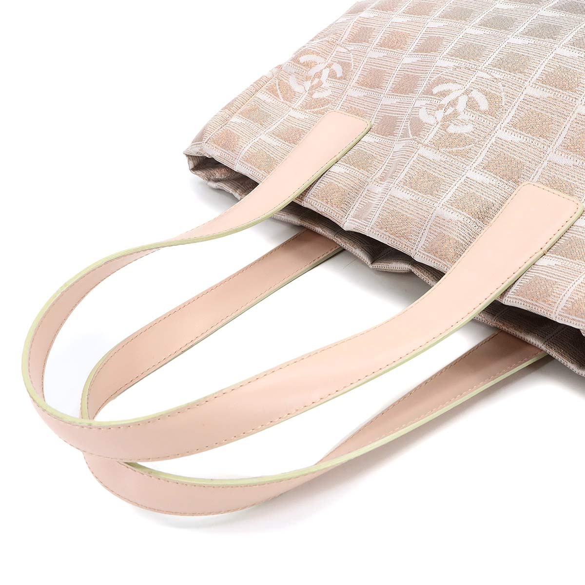 New Travel Line Tote PM Bag Nylon Jacquard Leather Pink A20457