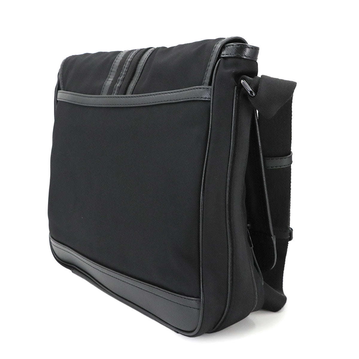 Messenger Bag Canvas Leather Black Purse