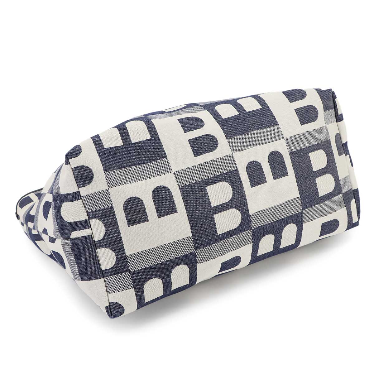 Tote Bag Canvas Leather Navy White Purse