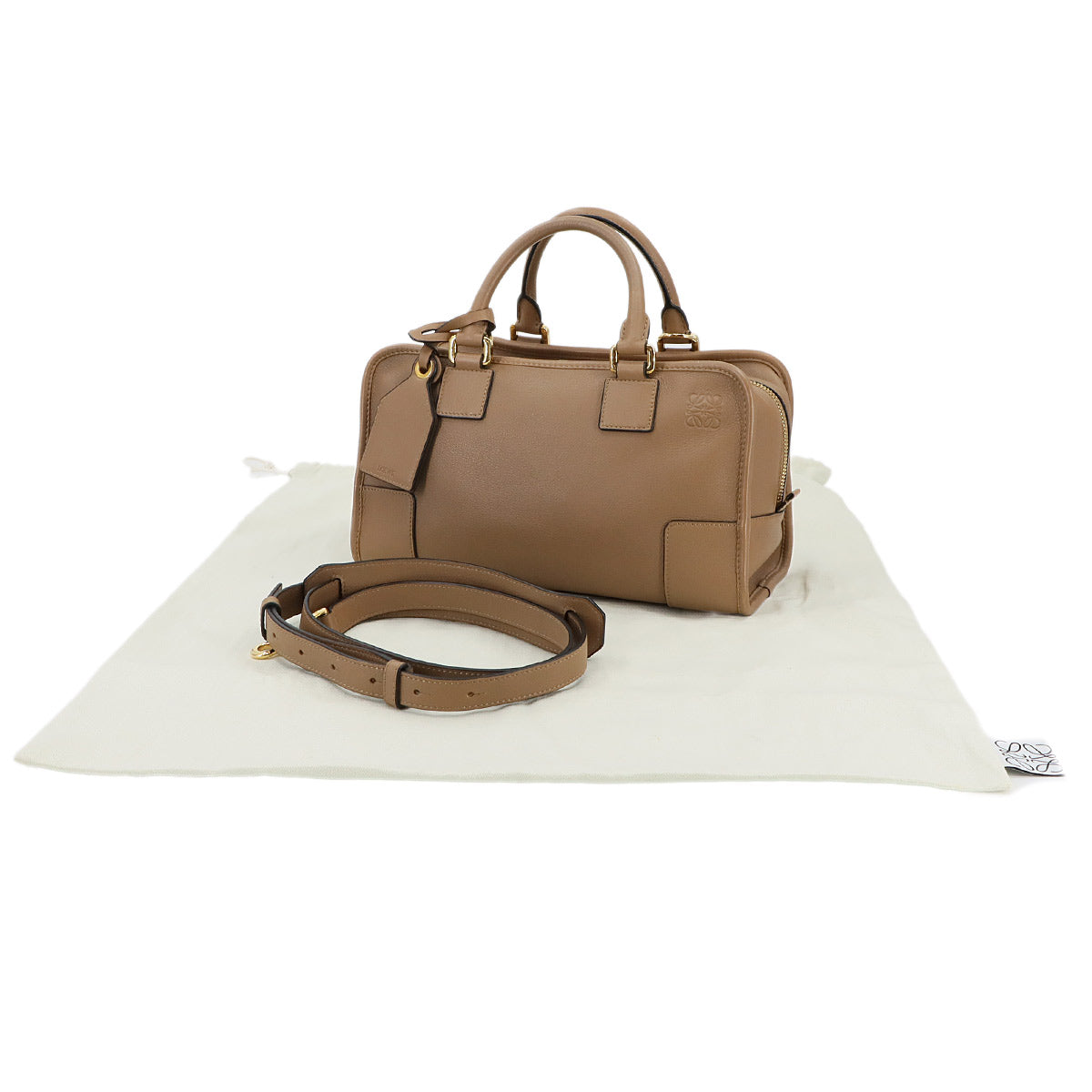 Amazona 28 Hand Shoulder Bag Leather Brown Anagram Purse