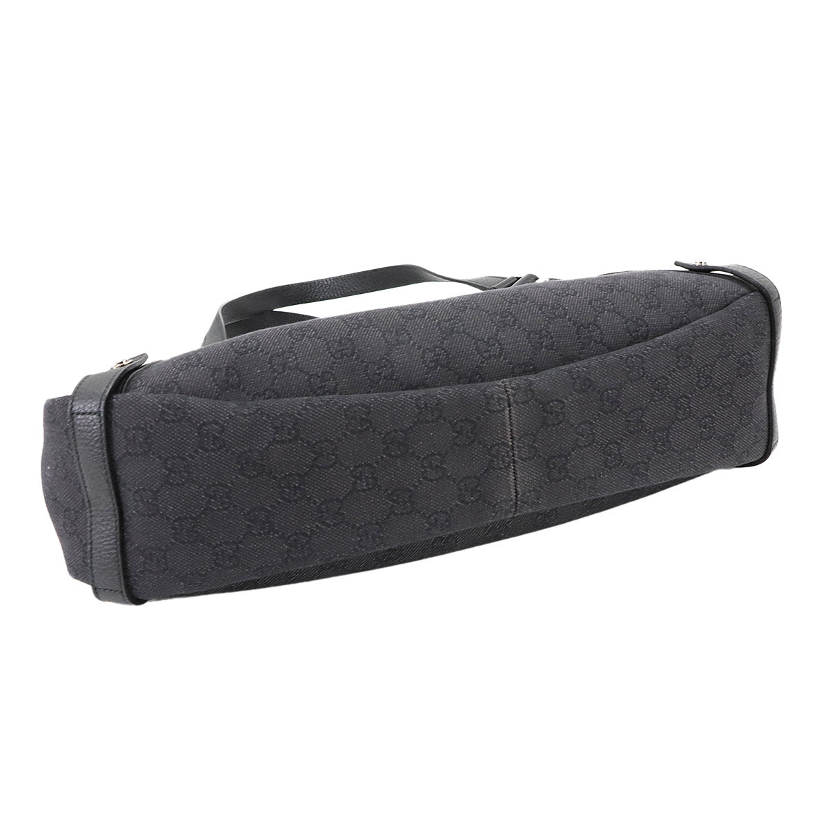 GG Denim Tote Bag Leather Black 293578 Purse