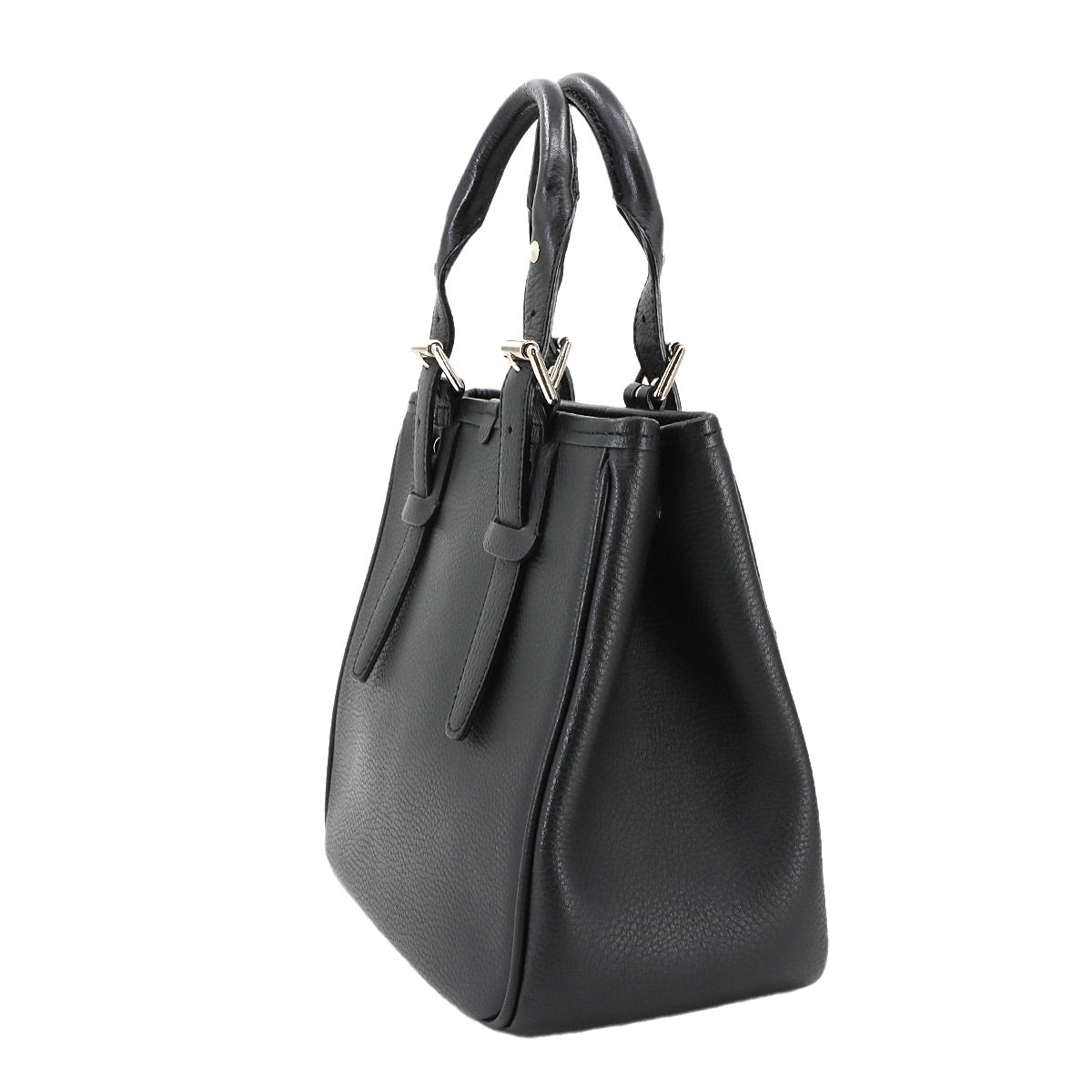 Hand Bag Leather Black Plaid Purse