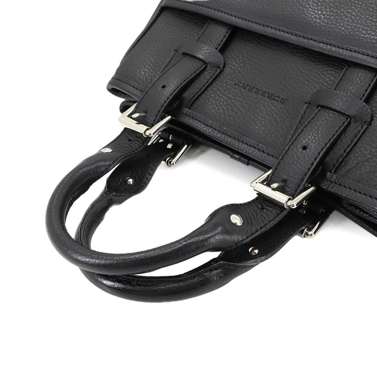 Hand Bag Leather Black Plaid Purse