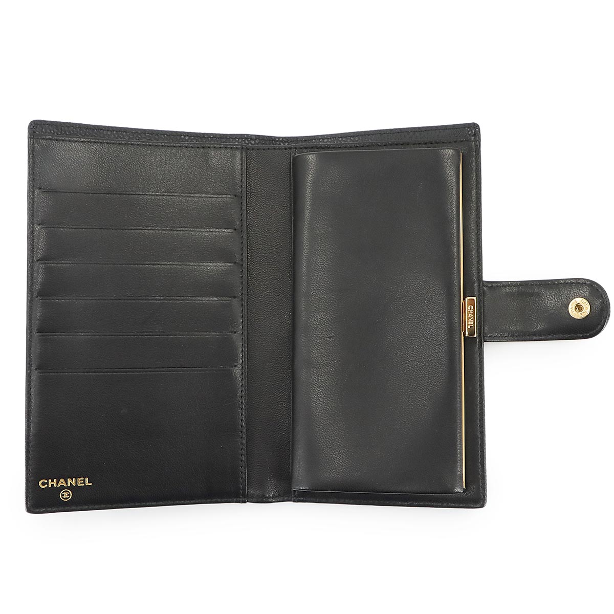 Long Wallet Leather Black A13498 Coco Logos