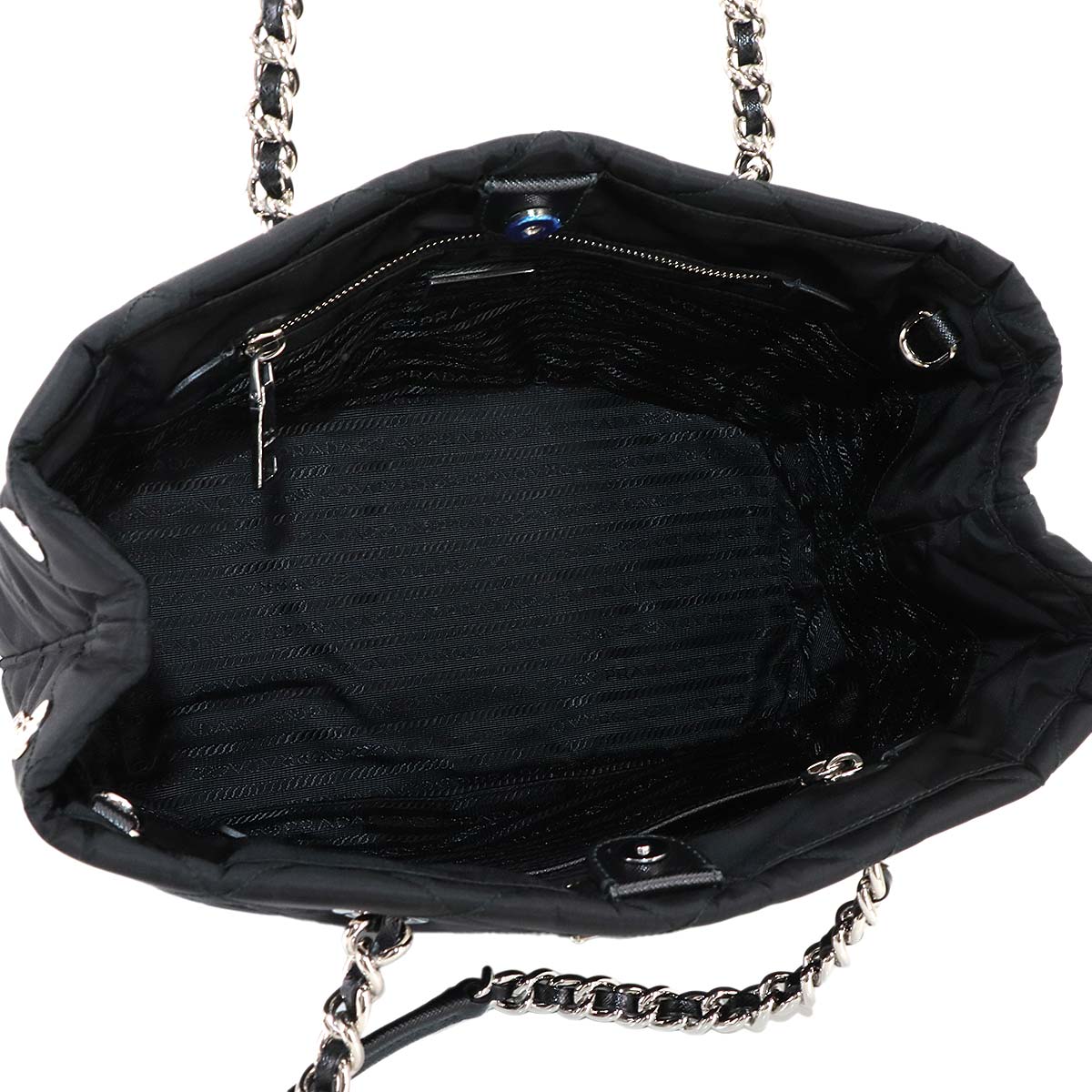 Tote Bag Nylon Saffiano Leather Nero Black 1BG740