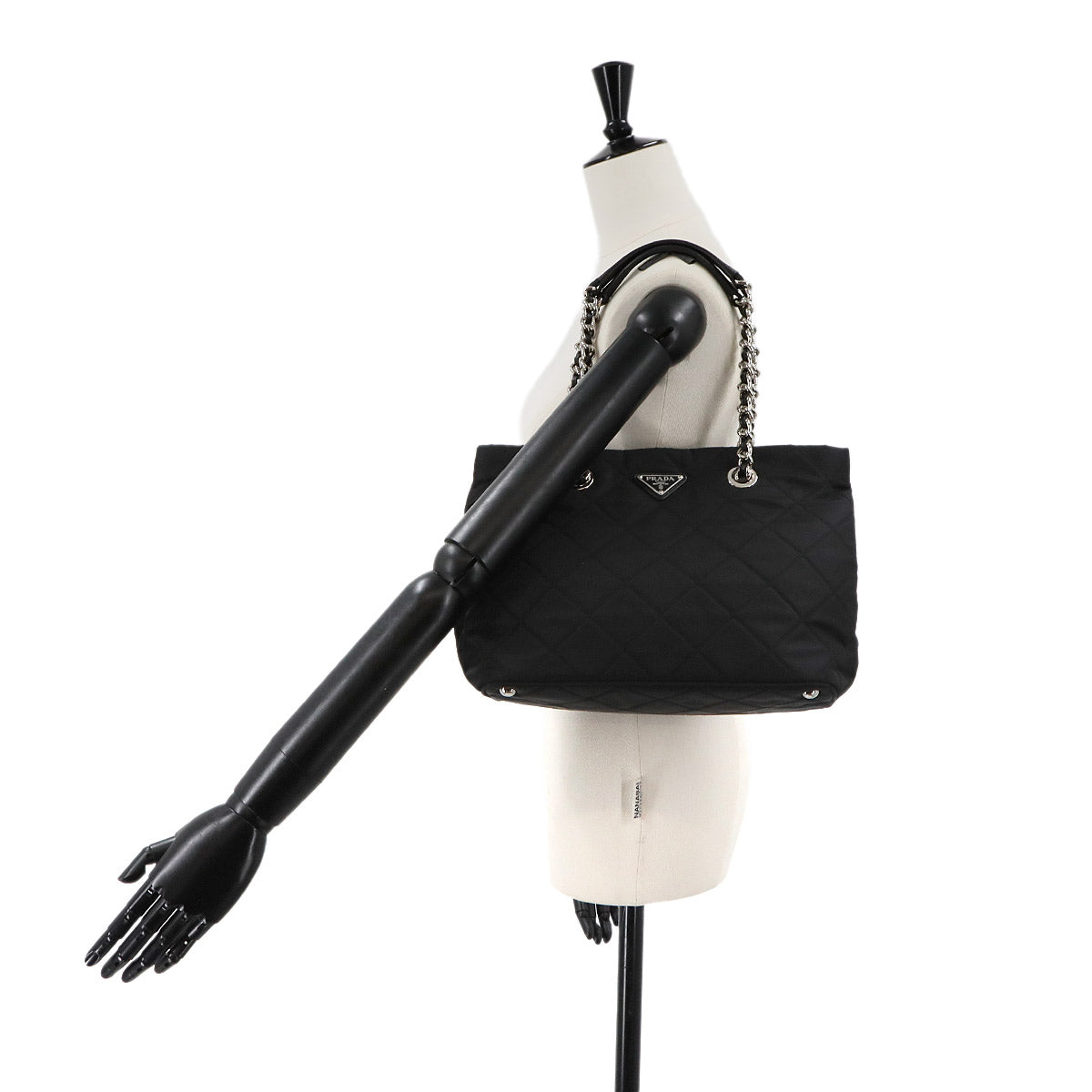 Tote Bag Nylon Saffiano Leather Nero Black 1BG740