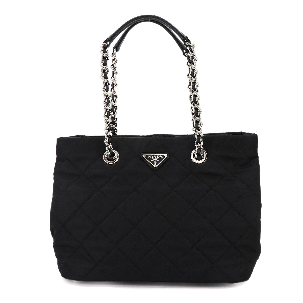 Tote Bag Nylon Saffiano Leather Nero Black 1BG740