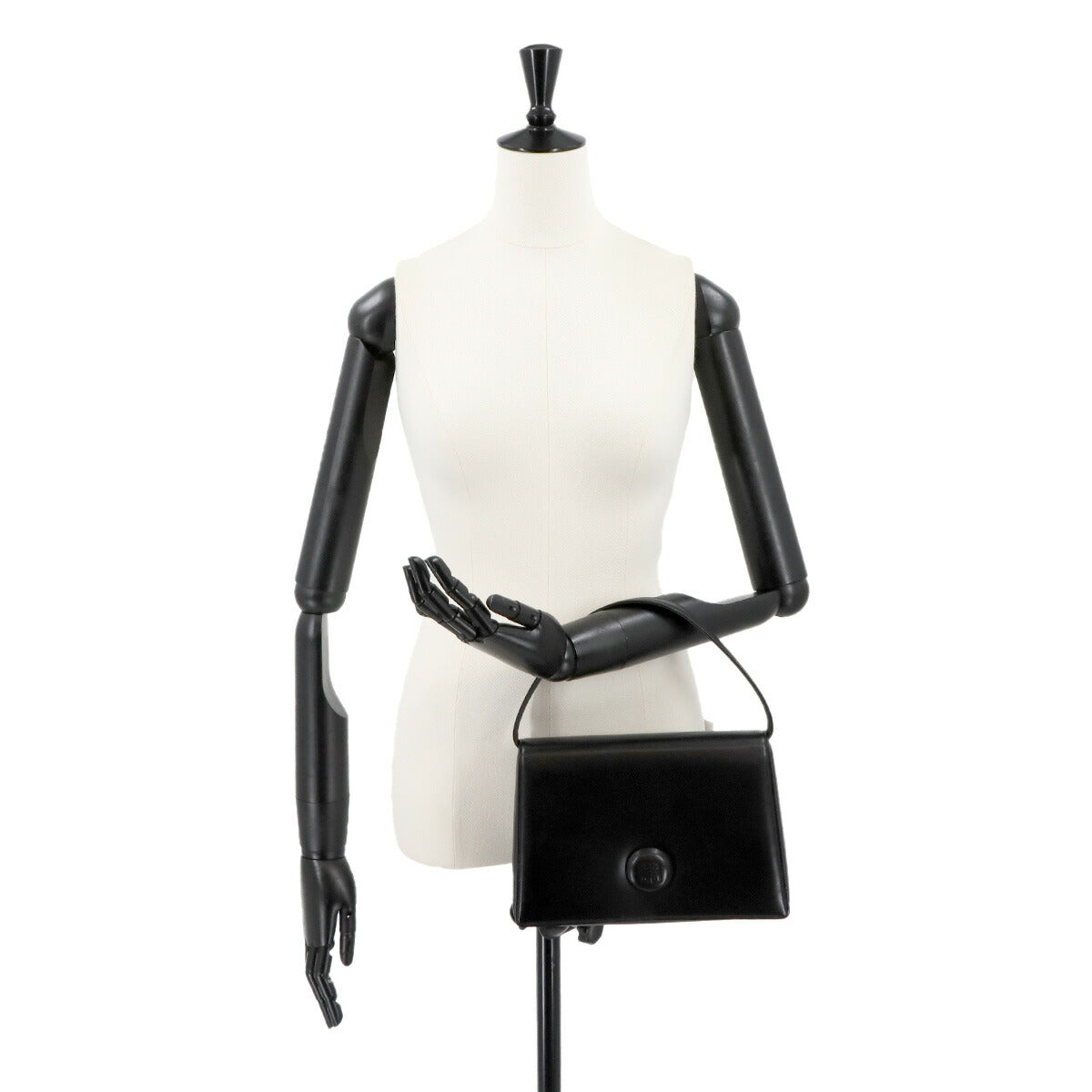 Hand Bag Leather Black Purse