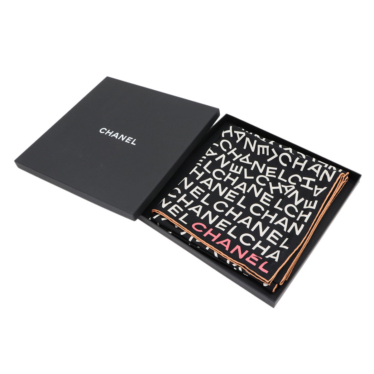 Logos Scarf Silk 100% Black White Accessory