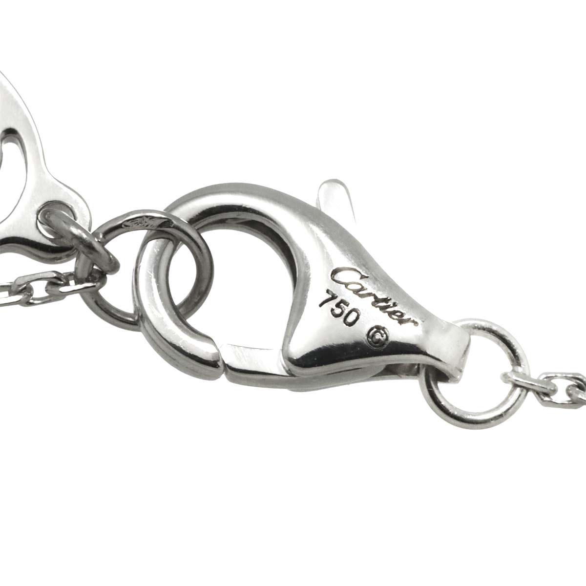 Heart Pave Diamond Necklace 18K White Gold 750