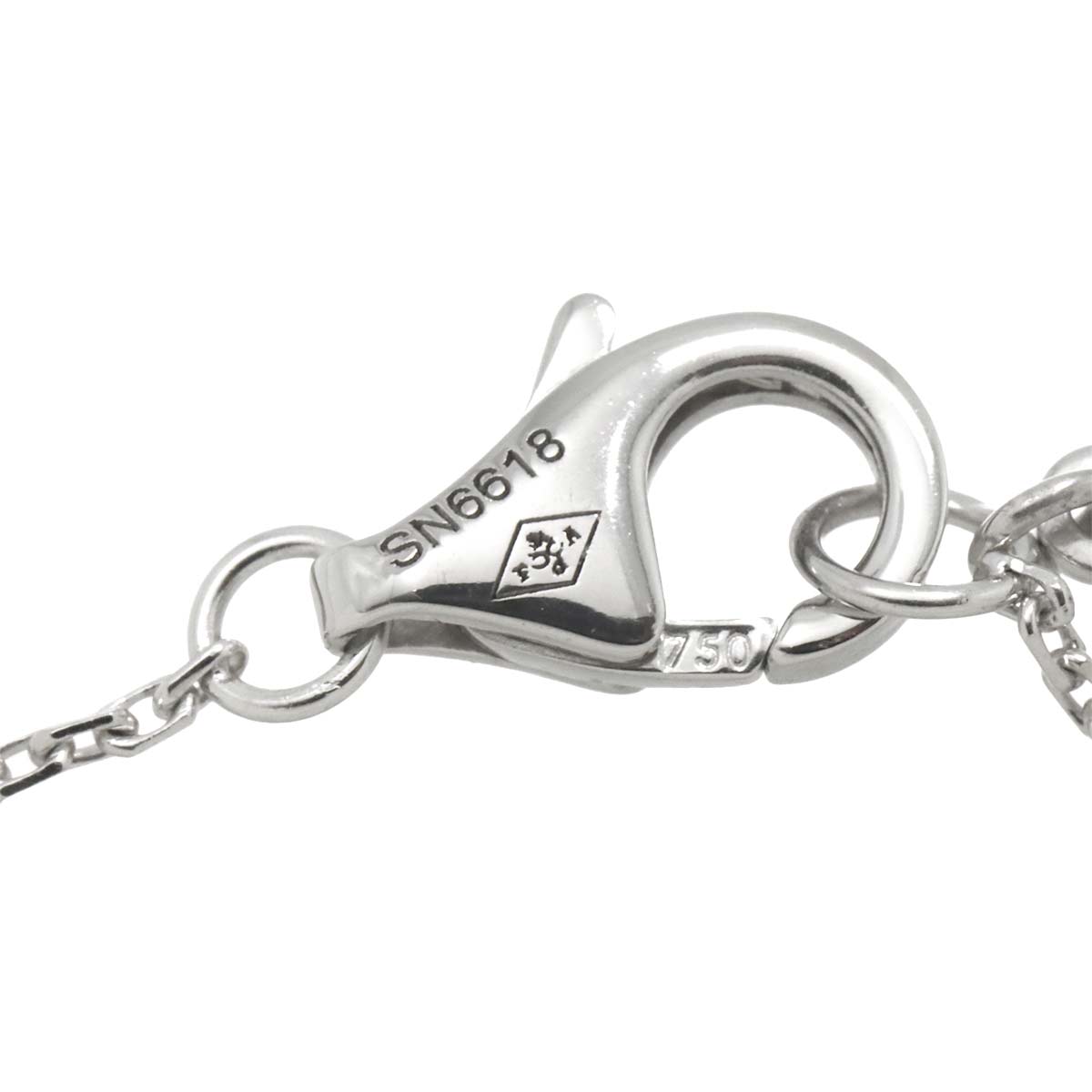 Heart Pave Diamond Necklace 18K White Gold 750