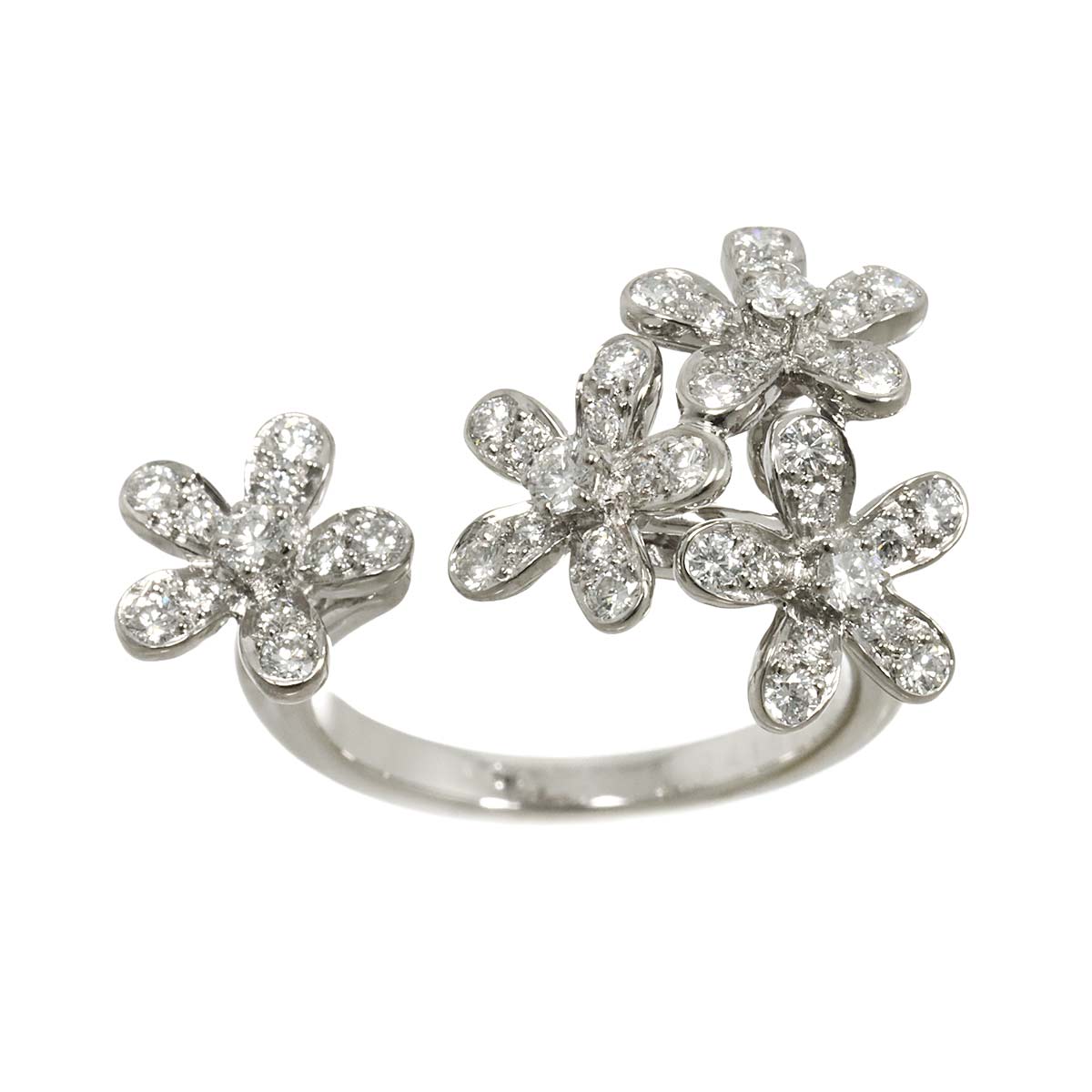 Socrates Diamond Ring 18K WG 750 size54 6.75(US)