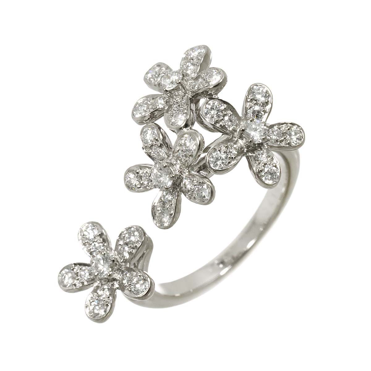 Socrates Diamond Ring 18K WG 750 size54 6.75(US)