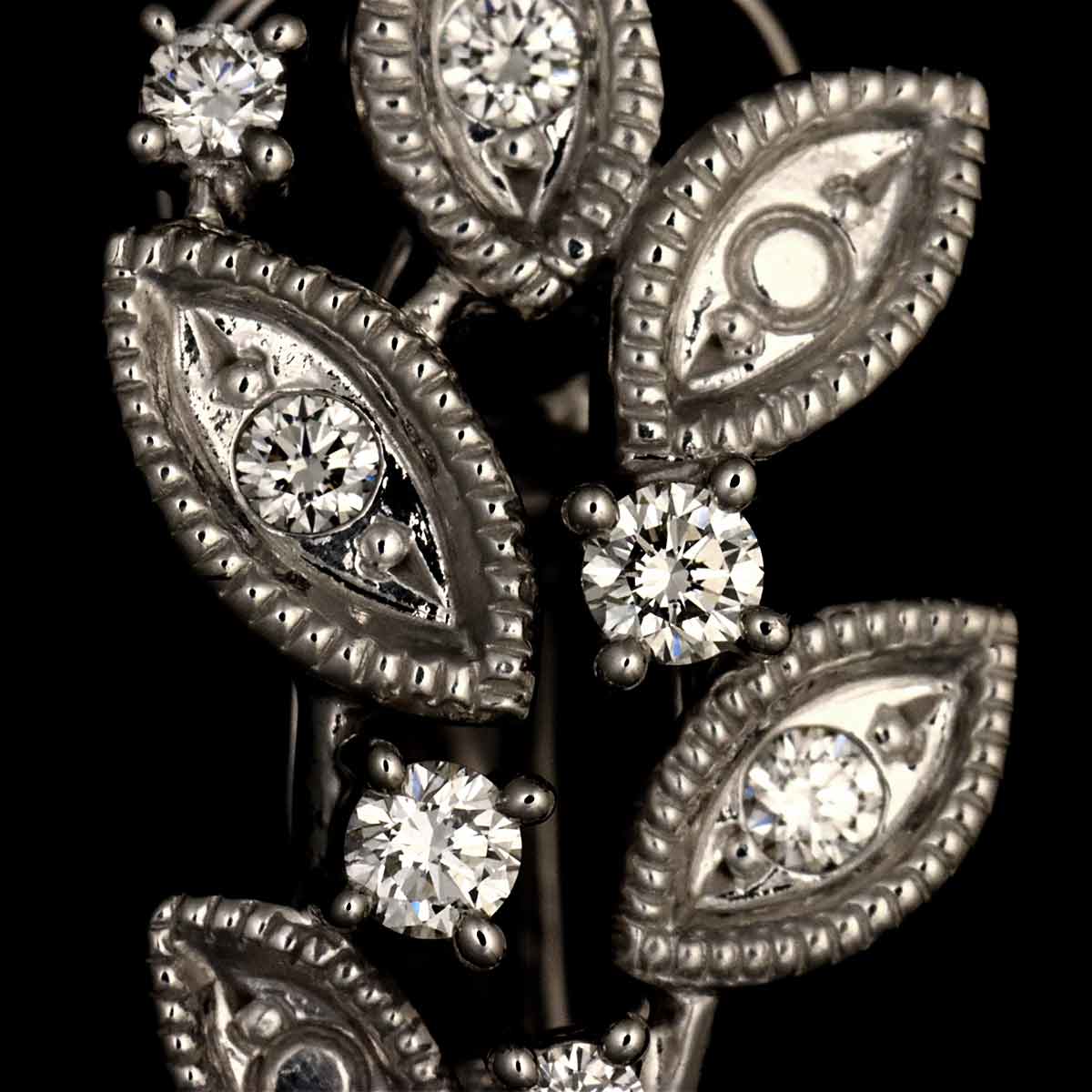 Diamond 0.16ct/0.16ct Earrings Clip on 18K White Gold 750