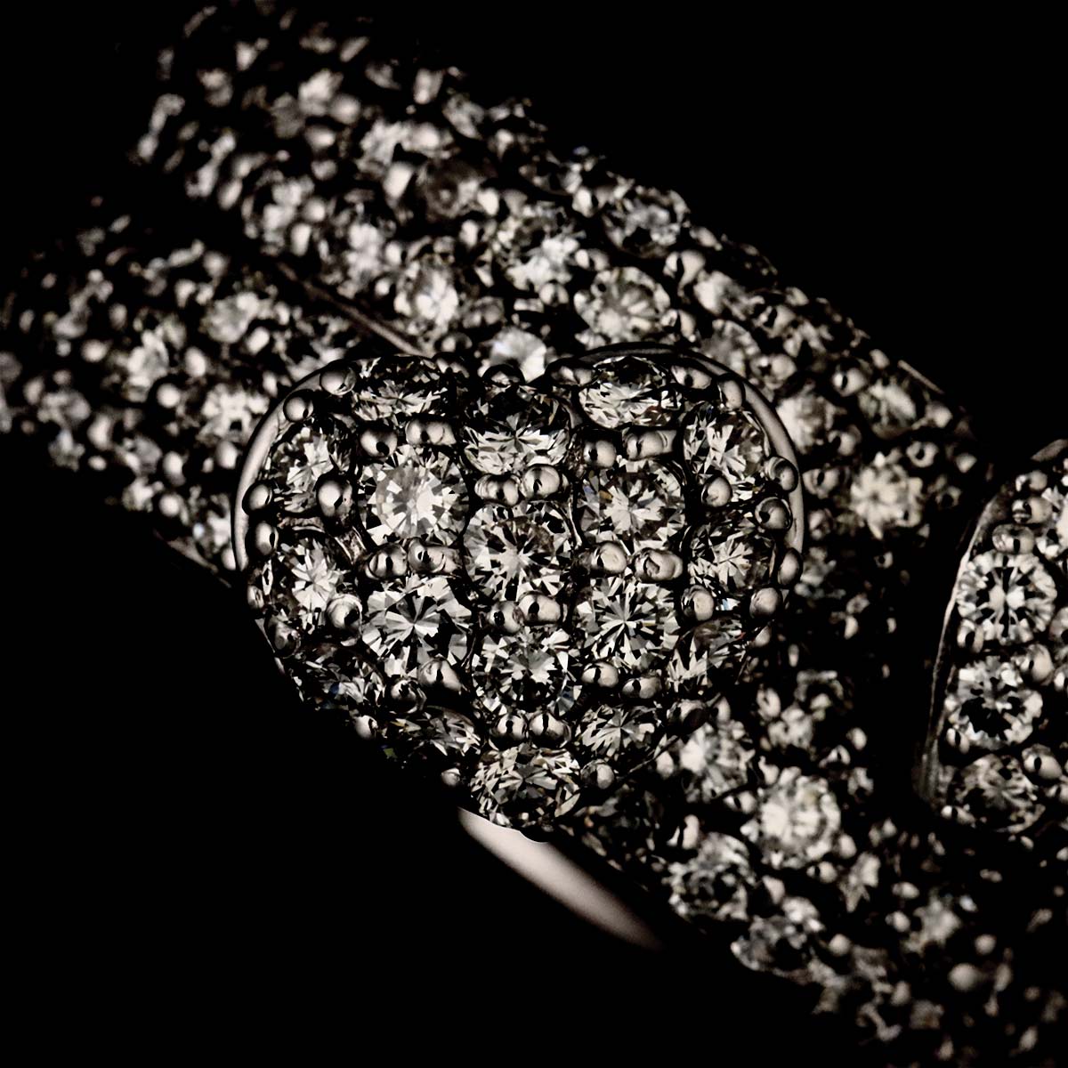 Pave Diamond 1.57ct Ring 18K WG 750 Size4.5(US)