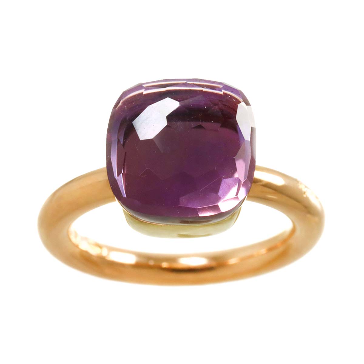 Amethyst Classic Ring 18K PG WG 750 size48 4.5(US)