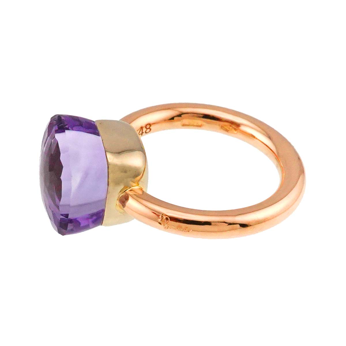Amethyst Classic Ring 18K PG WG 750 size48 4.5(US)