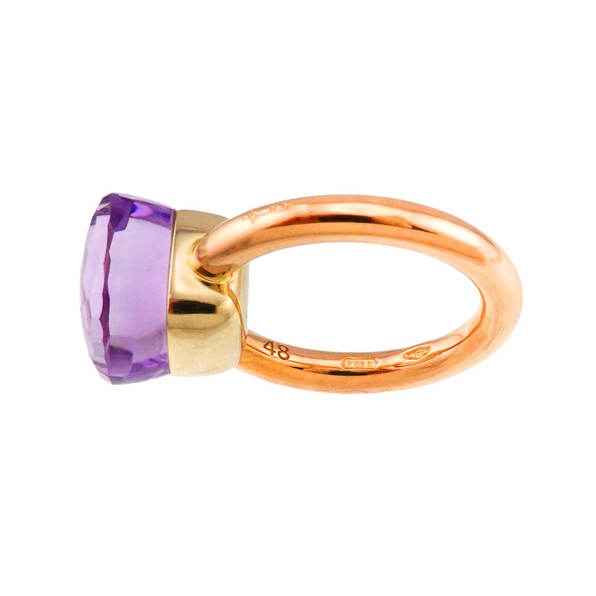 Amethyst Classic Ring 18K PG WG 750 size48 4.5(US)
