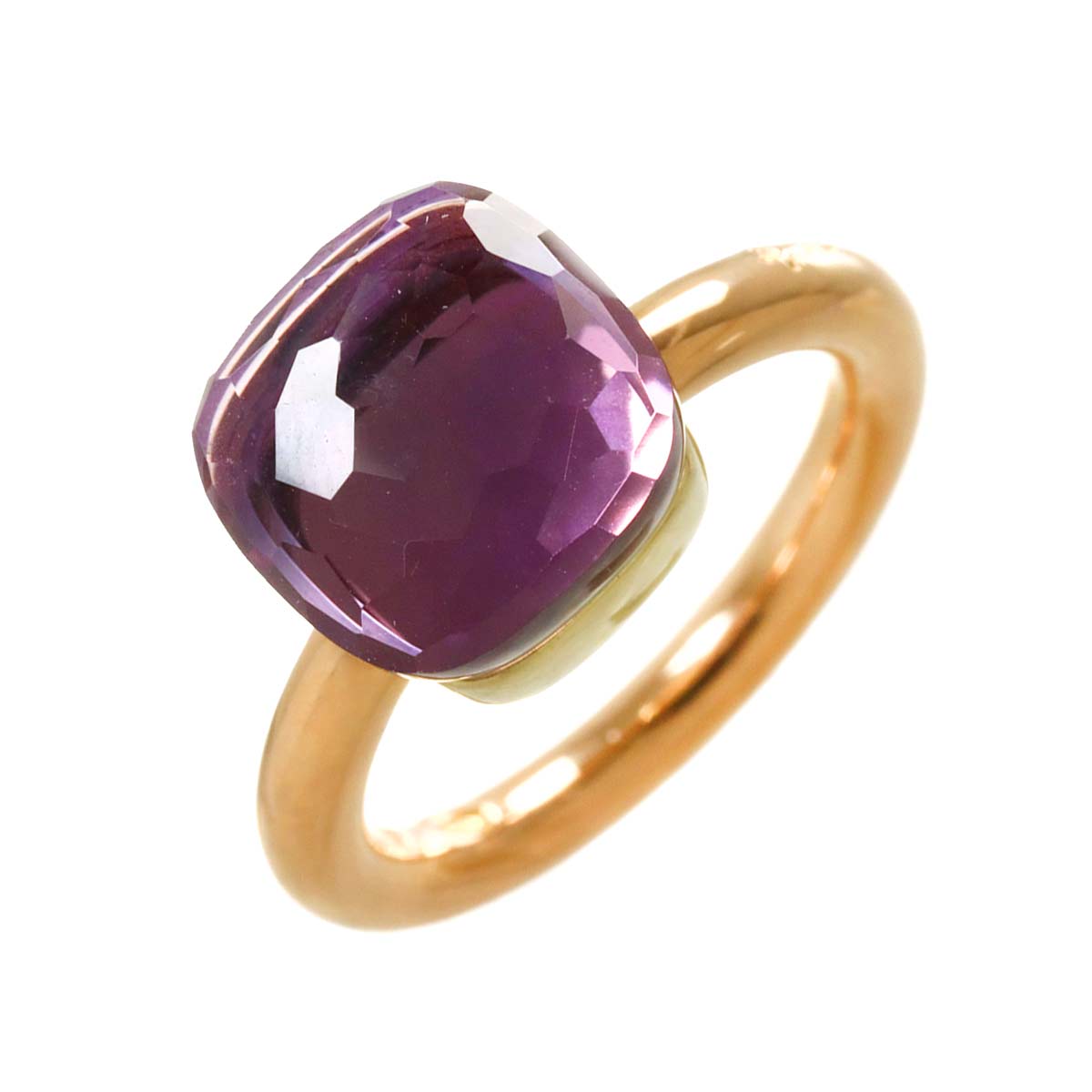 Amethyst Classic Ring 18K PG WG 750 size48 4.5(US)