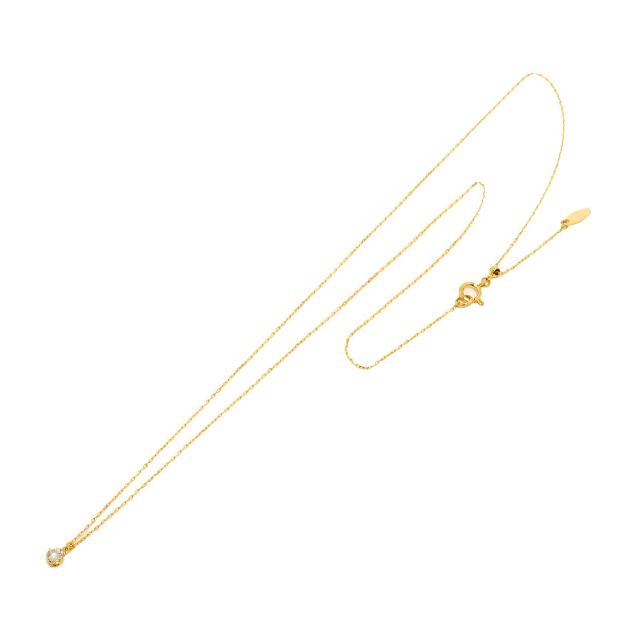 Diamond 0.10ct Necklace 18K YG Yellow Gold 750