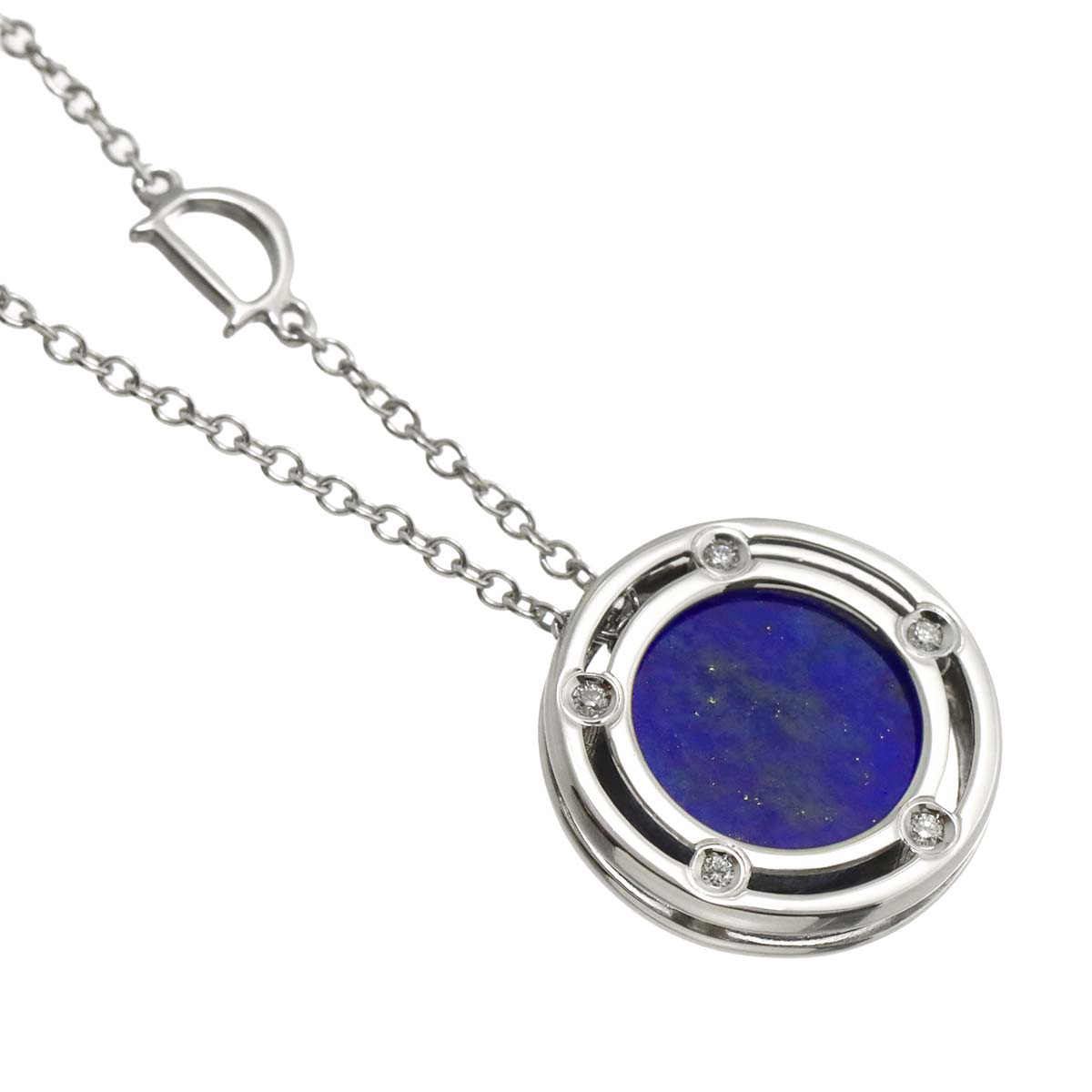 D-SIDE Lapis Lazuli Diamond 5P Necklace 18K WG 750