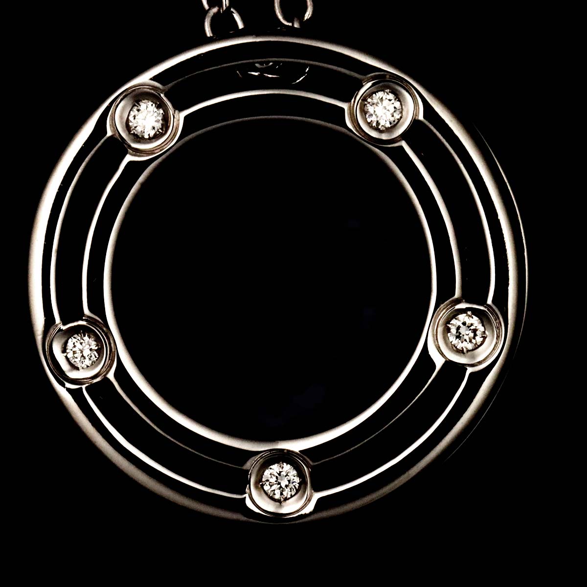 D-SIDE Lapis Lazuli Diamond 5P Necklace 18K WG 750