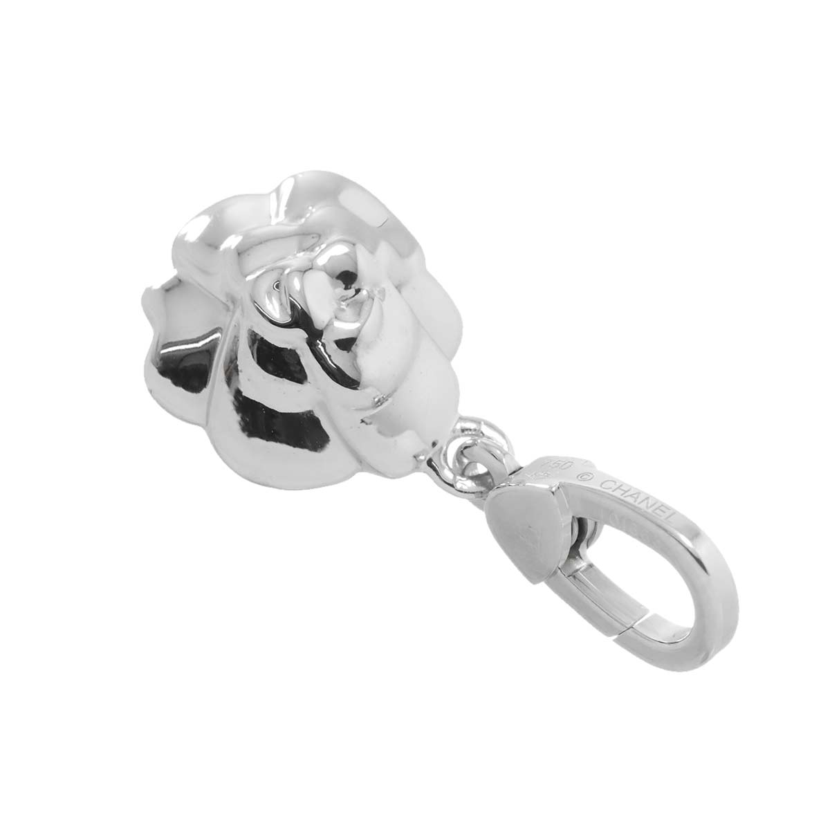 Camellia Pendant Top Charm 18K WG 750