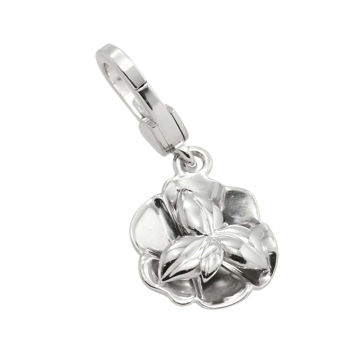 Camellia Pendant Top Charm 18K WG 750