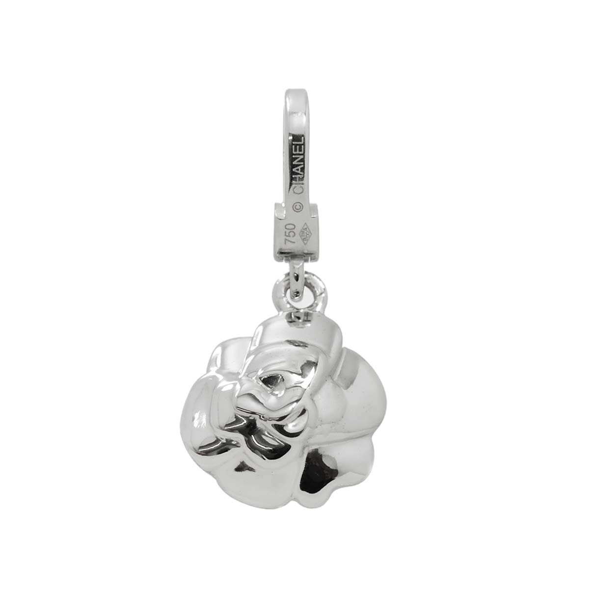 Camellia Pendant Top Charm 18K WG 750