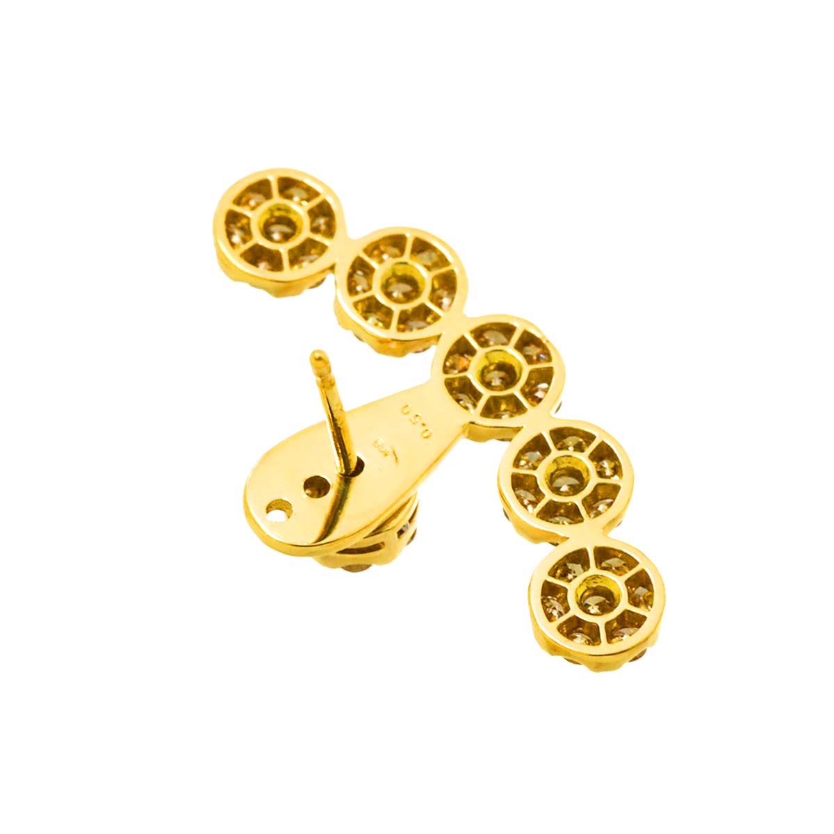 Diamond 0.50ct Earring Pierced 18K K18 WG 750 One Piece only