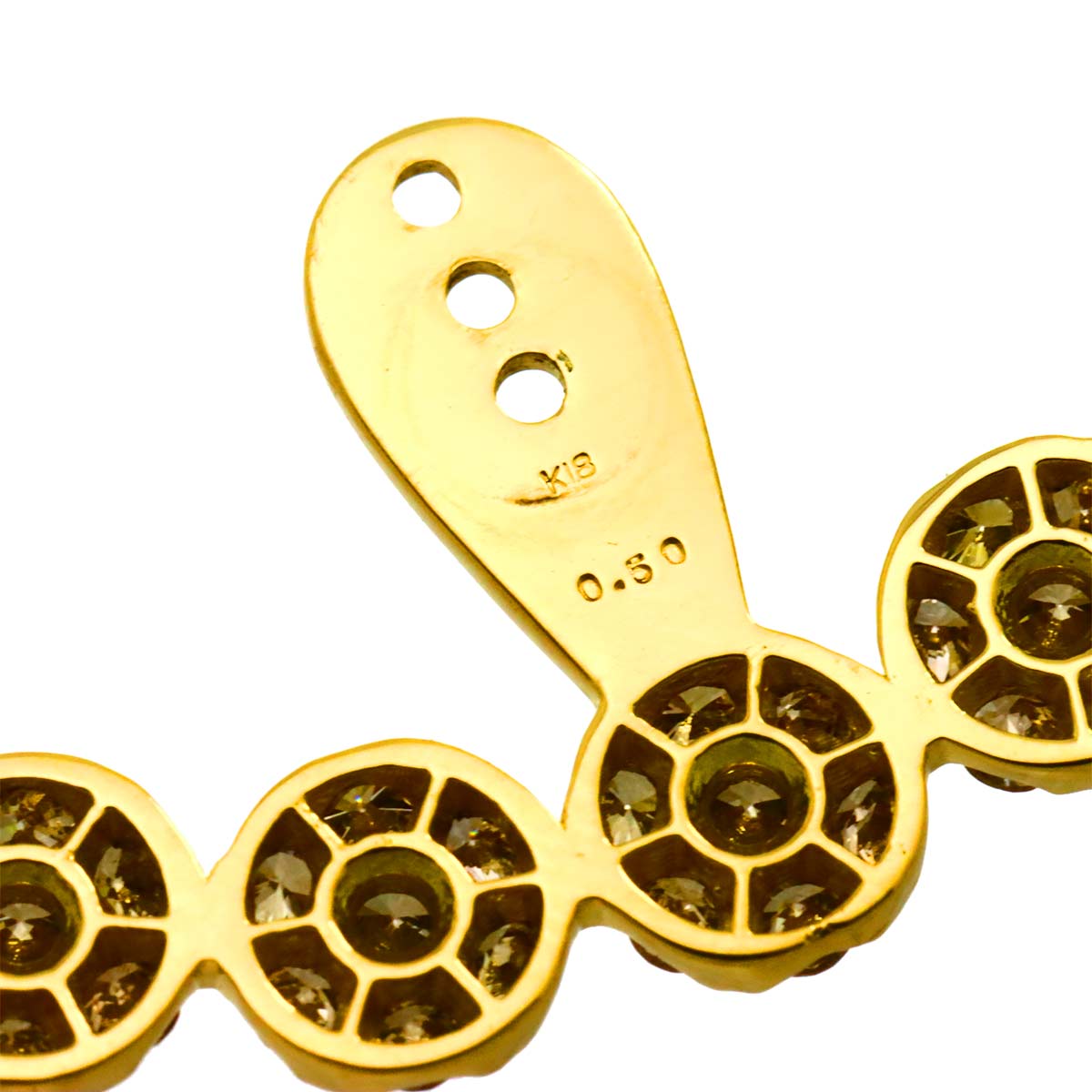 Diamond 0.50ct Earring Pierced 18K K18 WG 750 One Piece only