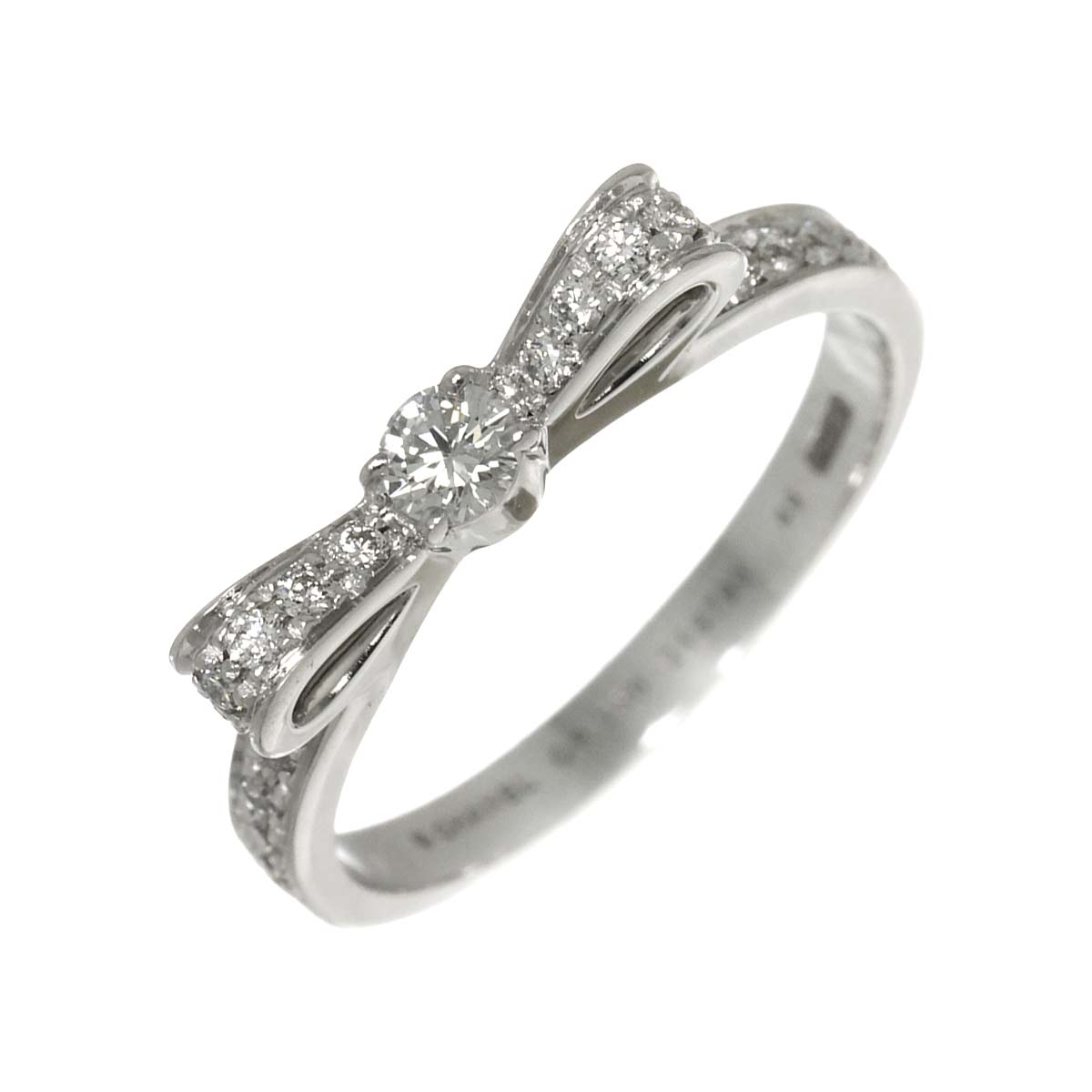 Ruban Diamond SM Ring 18K White Gold 750 Sise49 4.75-5(US)